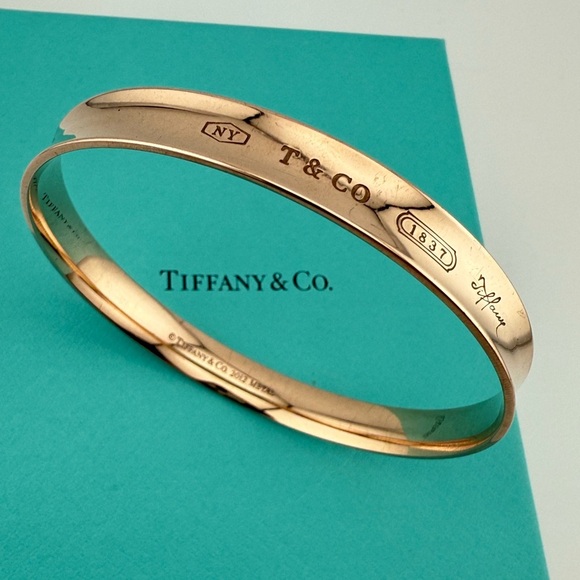 RARE Tiffany & Co. 1837 Rubedo Metal Bangle Bracelet: Hallmarked, Box & Pouch - Picture 3 of 9